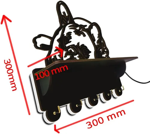 Miniatura 2 de The Geeky Days Soporte luminoso para medallas de Bulldog Francés, colgador de trofeos con estante de exhibición, letrero de luz de neón que brilla
