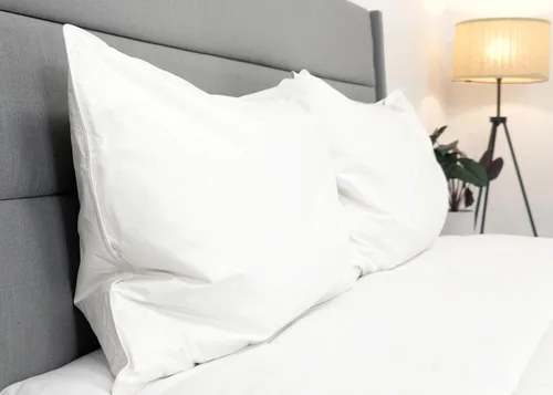Miniatura 3 de Juego de almohadas de cama de tamaño estándar con plumas y plumón de hotel (paquete de 2)