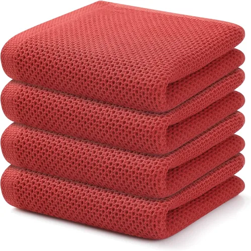 Miniatura 24 de Kitinjoy - Paños de cocina de 100 % algodón, tela de tejido gofrado, paño de limpieza ultrasuave, absorbente y de secado rápido. Gris Oscuro
