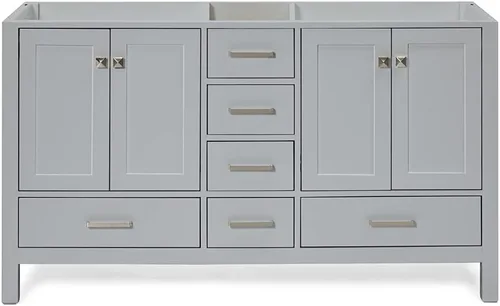 Miniatura 51 de ARIEL Cambridge - Mueble base de tocador de baño de 36 pulgadas, madera maciza, 2 puertas de cierre suave, 5 cajones de cola de milano
