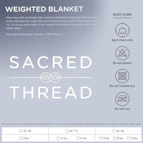 Miniatura 7 de Sacred Thread Manta con peso, ideal para niños y adultos, manta pesada con alta transpirabilidad, cuentas de vidrio suaves y duraderas