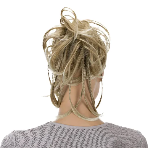 Miniatura 3 de CAISHA Prettyshop - Banda elástica grande XXL tipo postizo de cabello trenzado apenas ondulado, ideal para peinados recogidos o rodetes desaliñados