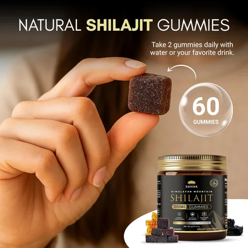 Miniatura 3 de SAHAK Gomitas Shilajit, fuerza del Himalaya y apoyo energético para hombres y mujeres con Ashwagandha KSM-66, miel de manuka MGO y más de 85