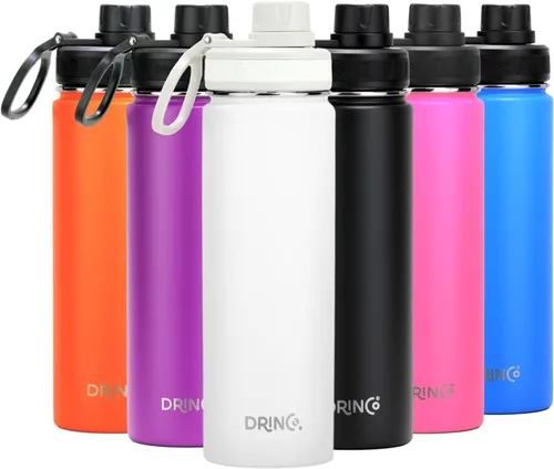 Miniatura 41 de Drinco - Botella de agua de acero inoxidable con boquilla, tapa aislada al vacío, botella de agua de doble pared, de boca ancha