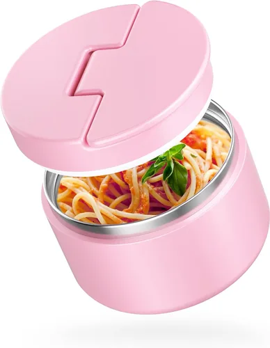Miniatura 10 de Termo de sopa de 12 onzas para comida caliente para niños, tarro de comida aislado al vacío, termo de sopa sin torsiones para comida caliente