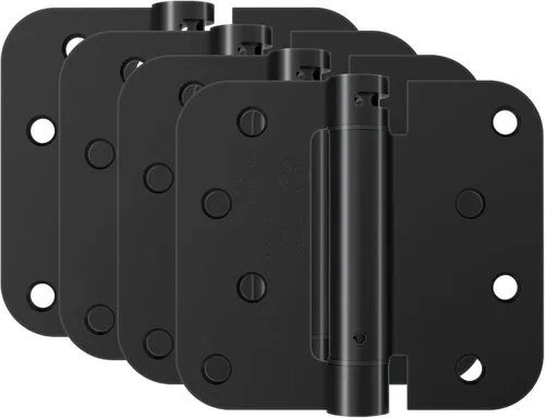 Miniatura 12 de HOSOM Bisagra de puerta de cierre automático, bisagra de resorte, 4 pulgadas, tensión ajustable para garaje, puerta delantera, puerta trasera