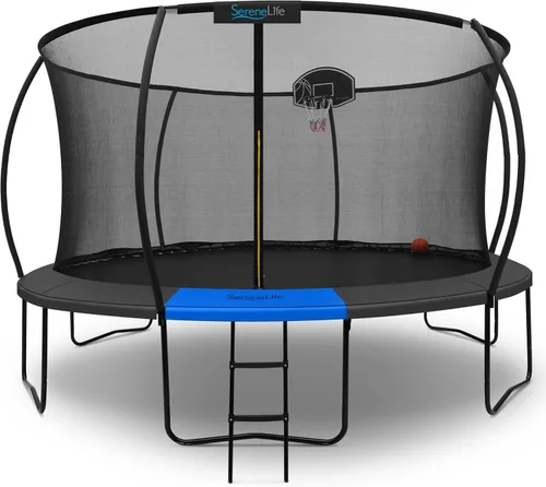 Miniatura 9 de SereneLife Trampoline Outdoor 10FT 12FT 14FT with Enclosure Net, Ladder and Anti-Rust Coating - ASTM Approved Recreational Trampolines - Heavy Duty