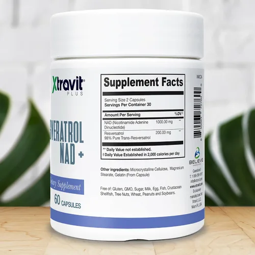 Miniatura 2 de Resveratrol NAD + Suplemento – Suplementos de refuerzo de la longevidad pura para hombres y mujeres – Puede apoyar el envejecimiento saludable