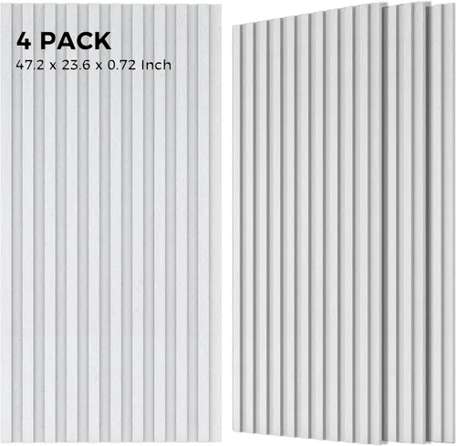 Grandes paneles acústicos bicapa, juego de 4 paneles absorbentes de sonido, paneles a prueba de sonido de 120 cm x 60 cm x 1.8 cm para paredes,