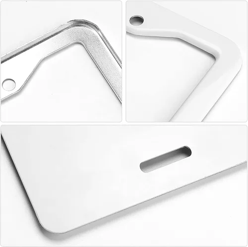 Miniatura 4 de Placa de matrícula personalizada, marco personalizado de colores sólidos para placa de automóvil con tu propio texto, aluminio, soporte universal