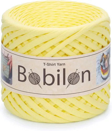 Miniatura 24 de Hilo de camiseta – 0.197-0.276 in – Cinta de punto para ganchillo, tejido, macramé, manualidades – 328.1 ft / 110 yardas – Hilo de algodón Apricot