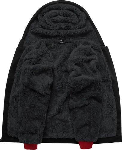 Miniatura 2 de SCODI Sudaderas con capucha para hombre, forro polar pesado, cremallera completa, forro de sherpa grueso, chaqueta con capucha