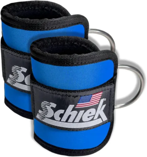 Miniatura 5 de Schiek Sports 1707 Tobilleras - Ideal para golpes de glúteos y entrenamientos de máquina de cable, duraderos y construidos para durar Blanco