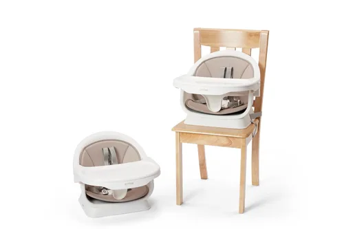 Miniatura 4 de Silla alta 5 en 1 para bebés y niños pequeños, asiento de comedor convertible para bebé, asiento portátil para piso/elevador, bandeja ajustable