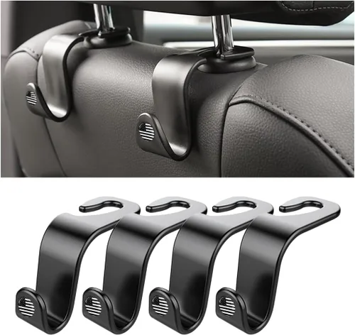 Miniatura 17 de 4 ganchos para reposacabezas de asiento de coche, soporte de colgador para asiento trasero, organizador de vehículo universal y elegante