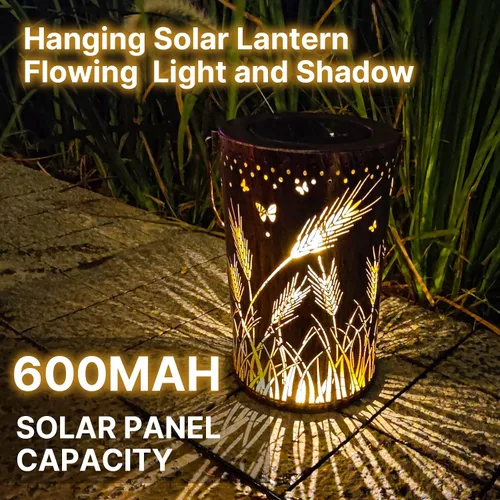 Miniatura 2 de Faroles solares impermeables para exteriores, luces solares de libélula de metal, luces solares decorativas de mesa, farol colgante solar, luces