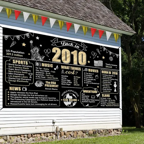 Miniatura 3 de Cartel grande de 16 cumpleaños para niños y niñas, decoración de fondo de cumpleaños de 16 años en el año 2010, decoración de póster fotográfico