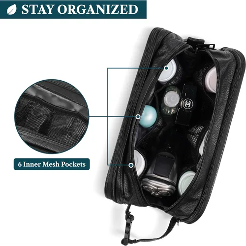 Miniatura 4 de PAVILIA - Bolsa de aseo para hombres, estuche de viaje esencial con kit de afeitado Dopp, bolsa de viaje organizadora de artículos de tocador