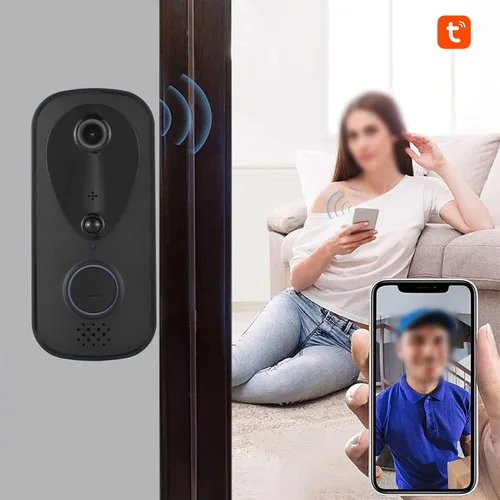 Miniatura 7 de Anillo de timbre inteligente, cámara inalámbrica con control de aplicación TY, visión nocturna por infrarrojos, WiFi de doble banda, timbre de audio