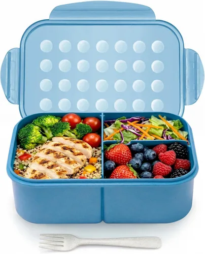 Miniatura 10 de MISS BIG® Lonchera Bento para adultos, fiambrera, a prueba de fugas, sin BPA y sin tintes químicos, para lavavajillas y microondas