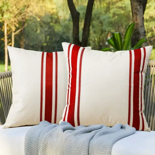 Miniatura 13 de OTOSTAR Paquete de 2 fundas de almohada para exteriores de 18 x 18 pulgadas, impermeables, decorativas, cuadradas, geométricas, para sofá, patio