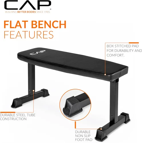 Miniatura 3 de CAP Barbell Serie de colores de banco de peso plano Negro