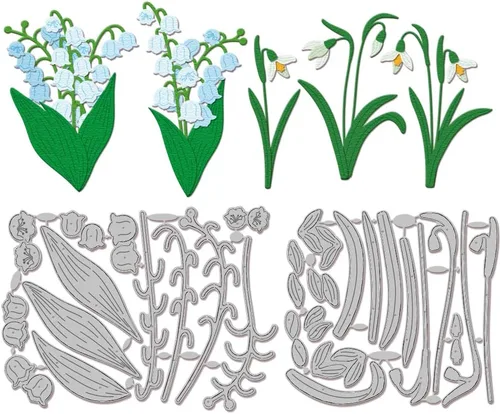 Miniatura 8 de GLOBLELAND Troqueles de corte de flores de cerezo para hacer tarjetas, flores, corte de rama, troqueles para bricolaje, álbumes de recortes, diario