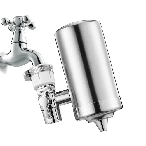 Miniatura 2 de UF - Filtro de agua para grifo de acero inoxidable, doble salida para fregadero de cocina, purificador de grifo con filtración de 7 etapas, núcleo
