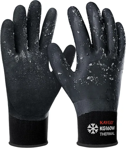 Miniatura 11 de KAYGO Guantes de trabajo impermeables para hombres y mujeres, guantes de trabajo recubiertos de goma antideslizantes para jardín, construcción al