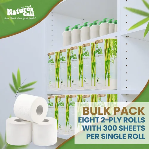 Miniatura 4 de Nature's Call - Papel higiénico para vehículos recreativos, barcos y hogar, 2 capas, suave, fuerte, seguro para tanques y de disolución rápida
