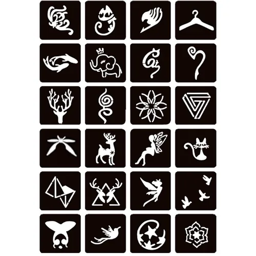 Miniatura 3 de Moricher kit de tatuajes de alheña, kits de tatuajes temporales, 5 conos, 96 plantillas, regalos para arte DIY, fiesta