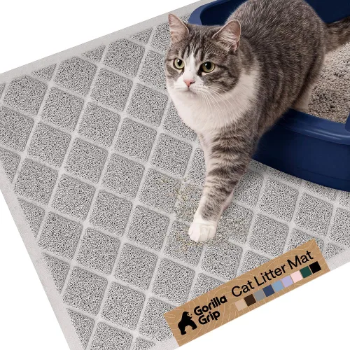 Miniatura 66 de Gorilla Grip - Tapete para atrapar la arena del arenero de gatos, 100% impermeable, fácil de limpiar, respaldo texturizado, suelos más limpios, se