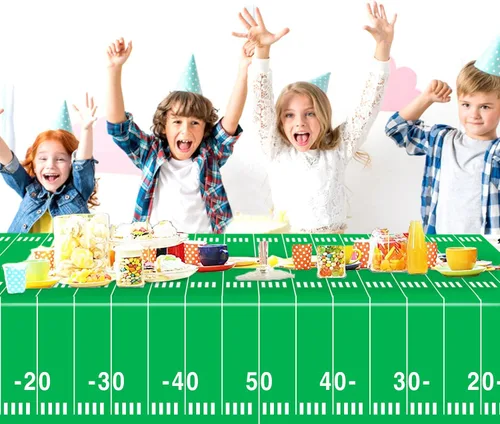 Miniatura 7 de Juego de 96 piezas de suministros para fiestas de fútbol americano, platos y servilletas, juego de vajilla, decoraciones para fiestas temáticas