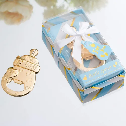 Miniatura 5 de 24 paquetes de los últimos abrebotellas para baby shower - Favores de fiesta, premios, recuerdos y regalos de devolución Azul y dorado