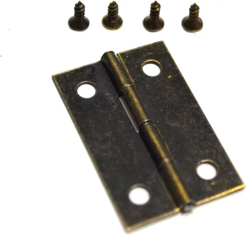Miniatura 2 de 10 bisagras de bronce vintage de latón plegables con tornillos para puertas, ventanas, muebles, armario, cajas de madera, cajas, cajas, cajas