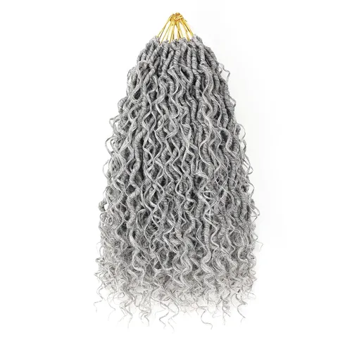 Miniatura 14 de Aipin Goddess Cabello de Ganchillo de 18 Pulgadas Boho River Locs Hippie Locs Ondulado de Ganchillo Con Cabello Rizado en el Medio y Extremos 613