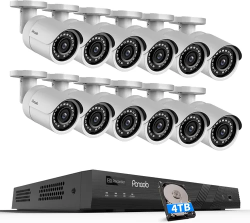 Miniatura 9 de Sistema de cámaras de seguridad PoE 4K, 8X 8MP Cámaras IP PoE al aire libre con cable para vigilancia en el hogar con detección AI de humanos y Negro