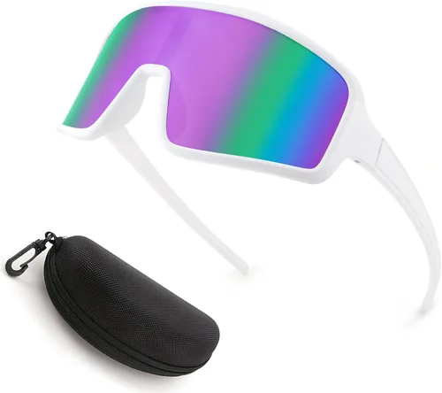 Miniatura 15 de Karsaer Vision - Gafas de sol deportivas para ciclismo, béisbol, softbol, unisex, para adultos, jóvenes, niños y niñas, 8-16 Lentes de espejo azul