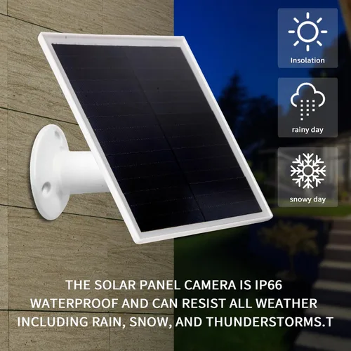 Miniatura 5 de Cargador de panel solar de 6 W, panel solar con micro USB y puerto USB-C para cámara de batería recargable DC 5 V para exteriores, IP66 resistente