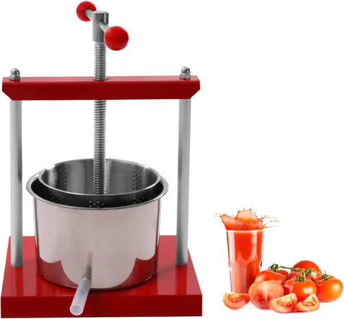 Prensa manual de vino de frutas y hierbas para tintura de queso, máquina de prensa de barriles de acero inoxidable de 1.6 galones/6L para jugo,