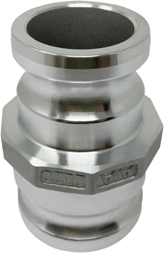 Miniatura 5 de Gloxco Adaptador de aluminio tipo AA de leva y carrete de ranura, 2" Camlock macho x 2" Camlock macho (CAM-20-AA-AL)