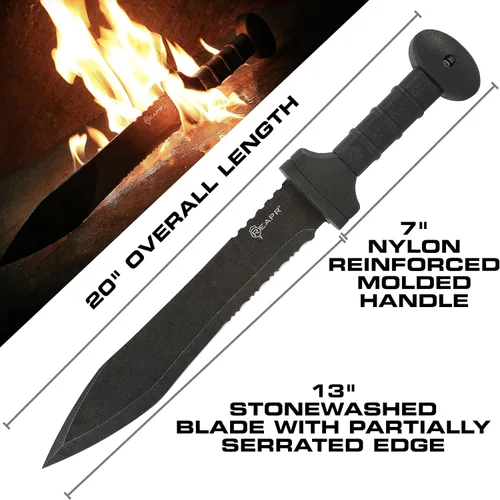 Miniatura 2 de Reapr 11019 - Espada de Legion, espadas tácticas con funda para campamento, senderismo, emergencias y autodefensa, 20 pulgadas de longitud total
