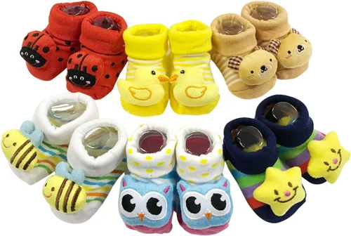 Bowbear Adorables calcetines antideslizantes para bebé, 6 pares