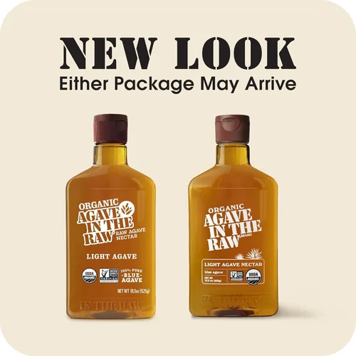 Miniatura 6 de Agave orgánico en el néctar de agave crudo, 18.5 onzas, paquete de 8, fabricado con agave azul orgánico USDA de México, proyecto verificado sin OMG