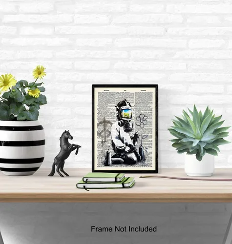Miniatura 4 de Banksy - Mural de arte callejero con máscara de gas, arte callejero de graffiti, arte contemporáneo, decoración del hogar, impresión de pared