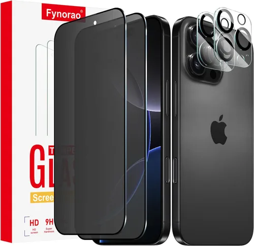 Miniatura 15 de Paquete de 2+2 protectores de pantalla de vidrio mate de privacidad y protector de lente de cámara para iPhone 15, película de vidrio templado mate