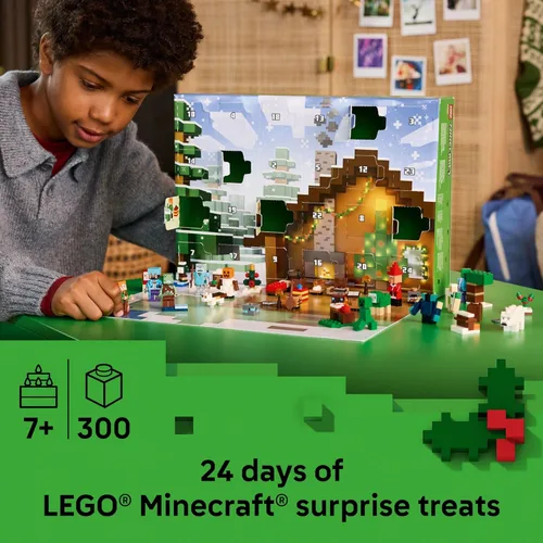 Miniatura 2 de LEGO Calendario de Adviento Minecraft 2025 - Juguete de construcción para niños, set de cuenta regresiva para vacaciones para niños y niñas, edades