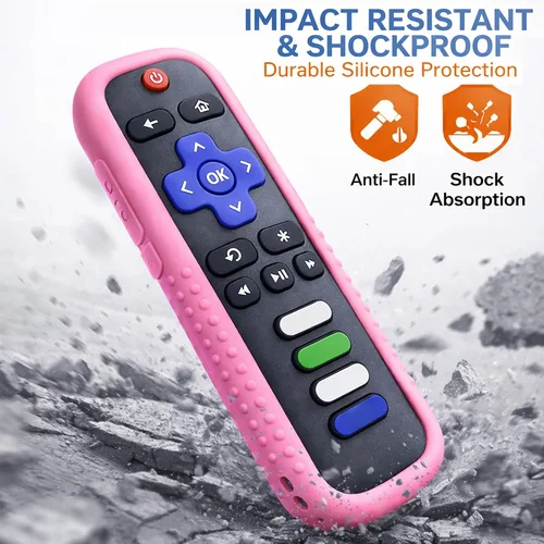 Miniatura 4 de Juego de 3 fundas de silicona para control remoto Roku TV Piel de silicona lavable que brilla en la oscuridad, compatible con controles remotos