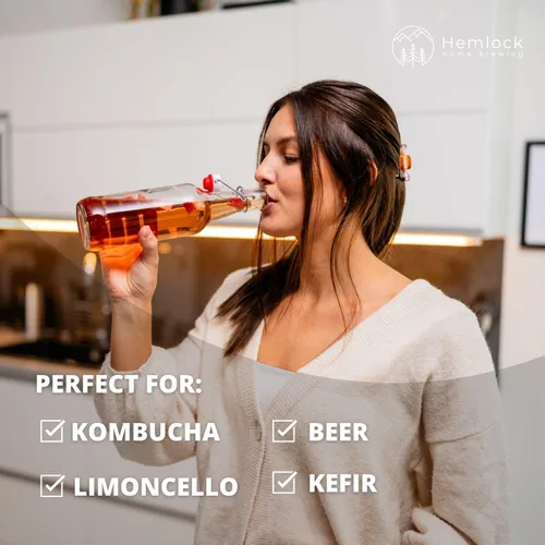 Miniatura 3 de Botellas de Kombucha, botellas de vidrio con tapa oscilante para Kombucha, cerveza, kiefer, limoncillo, vainilla, 16 onzas, botella estilo Grolsch