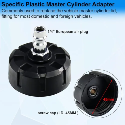 Miniatura 6 de JoyFans Kit adaptador de cilindro maestro del sistema de embrague de freno, funciona con herramienta de purga de frenos para reemplazo de líquido